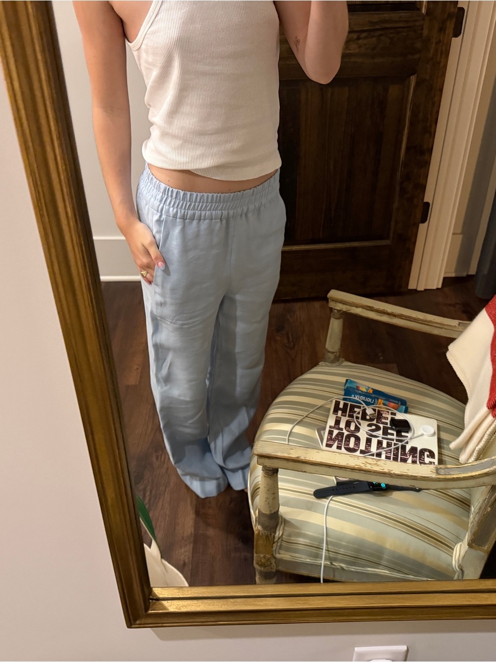 J. Crew Light Blue Linen Pants